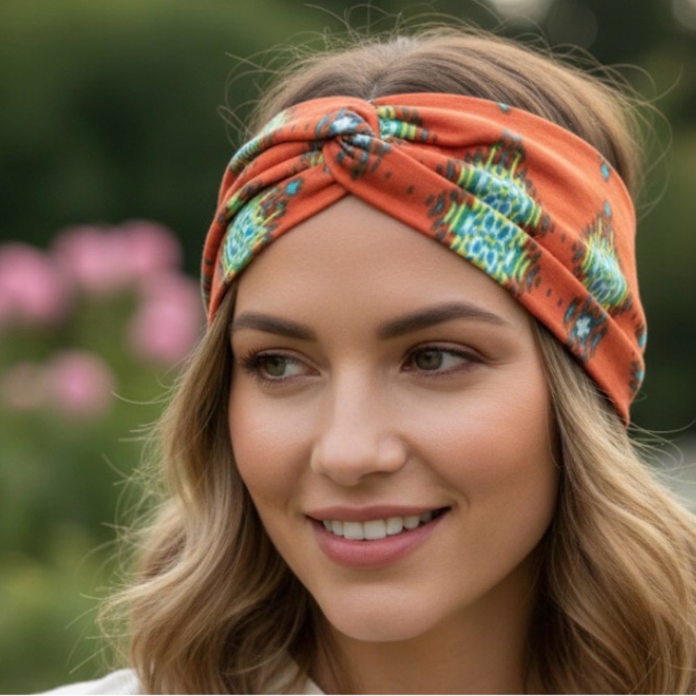 NWT Orange Patterned Headband